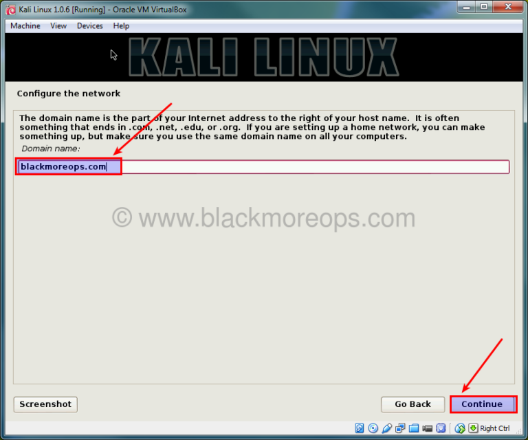 kali linux virtualbox image default password